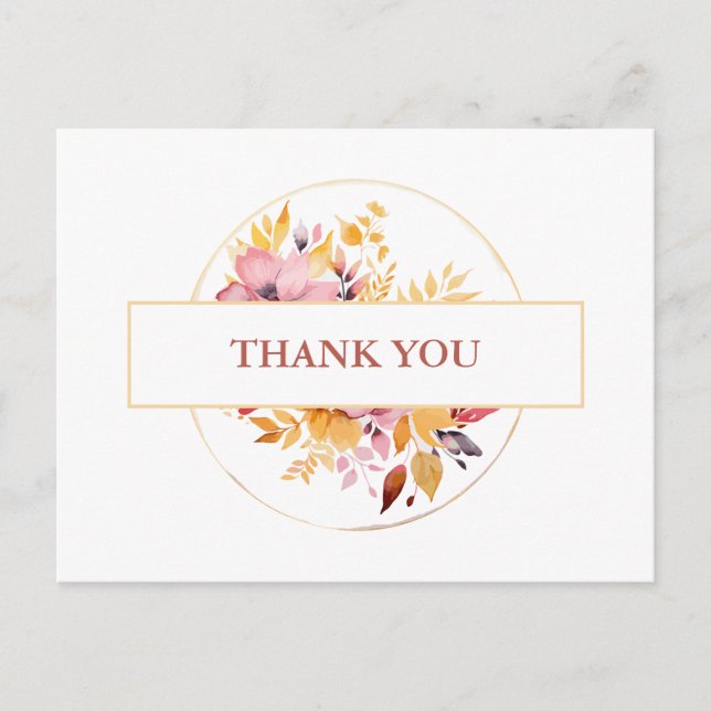 Elegante Pfirsiche und Cream Spring Wedding Danke Postkarte (Vorderseite)