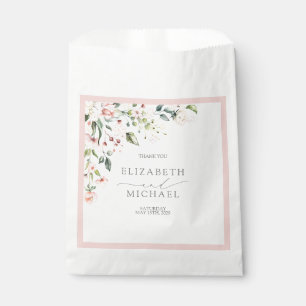 Elegante Pfirsichfarbene Hochzeit mit floraler Flo Geschenktütchen