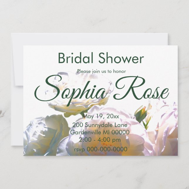 Elegante, pfirsichorange Rose Einladung (Vorderseite)