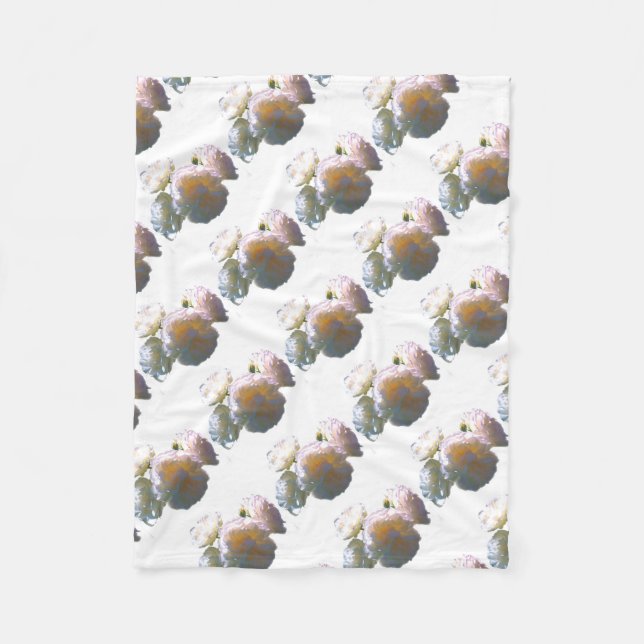 Elegante, pfirsichorange Rose Fleecedecke (Vorderseite)