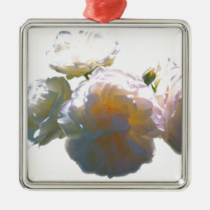 Elegante, pfirsichorange Rose Ornament Aus Metall