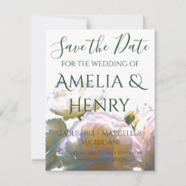 Elegante, pfirsichorange Rose Save The Date