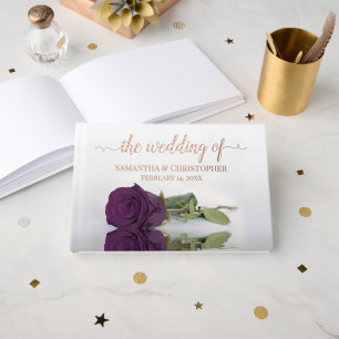 Elegante Pflaume Lila Rose Kleine Hochzeitsreise Gästebuch