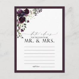 Elegante Pflaumen Lila Wasserfarben Datum der Idee Postkarte