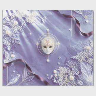 Elegante Pflaumen-Masquerade-Weihnachtsverpackungs Geschenkpapier