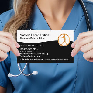 Elegante Physiotherapie- und Gleichgewichtsklinik Visitenkarte
