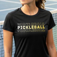 Elegante Pickleball Typografie Weißer Golden Yello