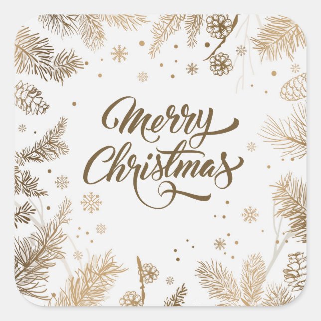 Elegante Pine Blätter & Cones | Aufkleber (Vorderseite)