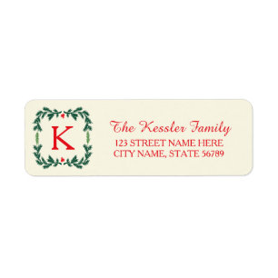 Elegante Pine Holiday Rücksendeadressen-Aufkleber