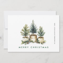 Elegante Pine Tree Christmas Company Gruß Feiertagskarte