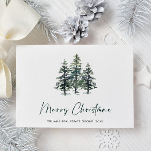 Elegante Pine Tree Christmas Company Gruß Feiertagskarte