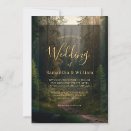 Elegante Pine Tree Forest Wedding Einladung