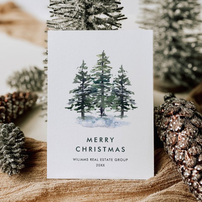 Elegante Pine Tree Weihnachten Corporate Gruß (Von Creator hochgeladen)