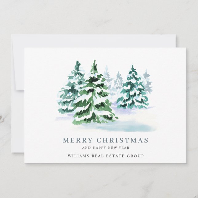 Elegante Pine Tree Weihnachten Corporate Gruß (Vorderseite)