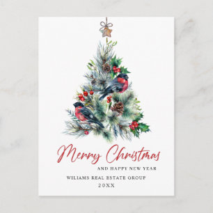 Elegante Pine Tree Weihnachten Corporate Gruß Postkarte