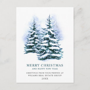 Elegante Pine Tree Weihnachten Corporate Gruß Postkarte
