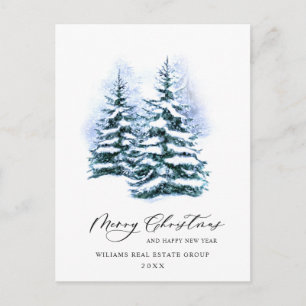 Elegante Pine Tree Weihnachten Corporate Gruß Postkarte
