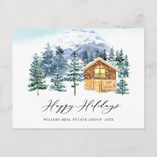 Elegante Pine Tree Weihnachten Corporate Gruß Postkarte