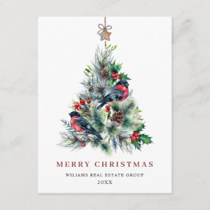 Elegante Pine Tree Weihnachten Corporate Gruß Postkarte