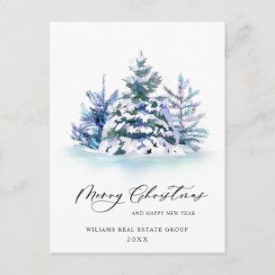 Elegante Pine Tree Weihnachten Corporate Gruß Postkarte