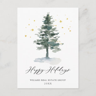 Elegante Pine Tree Weihnachten Corporate Gruß Postkarte