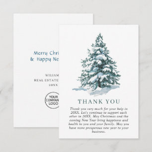 Elegante Pine Tree Weihnachten Corporate Holiday Dankeskarte