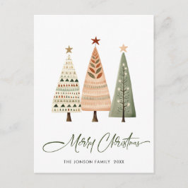Elegante Pine Tree Weihnachten Postkarte