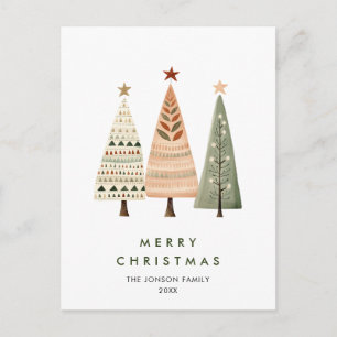 Elegante Pine Tree Weihnachten Postkarte