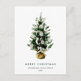 Elegante Pine Tree Weihnachtsfeiertage Postkarte