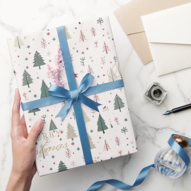 Elegante Pine Trees Heiligen Geschenkpapier (Schenken)