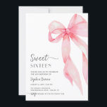 Elegante Pink Bow Coquette 16 . Geburtstag Geburts Einladung<br><div class="desc">Feiern Sie mit einer "Elegant Pink Bow Coquette" 16 . Geburtstag Geburtstagseinladung ein bedeutendes Ereignis. Mit sanften Rosatönen und einem zarten Coquette-Bogen strahlt dieses Design Anmut und Charme aus und eignet sich perfekt für ein elegantes und raffiniertes Fest. Die elegante Typografie fügt eine raffinierte Touch hinzu und macht diese Einladung...</div>