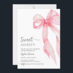 Elegante Pink Bow Coquette 16 . Geburtstag Geburts Einladung<br><div class="desc">Feiern Sie mit einer "Elegant Pink Bow Coquette" 16 . Geburtstag Geburtstagseinladung ein bedeutendes Ereignis. Mit sanften Rosatönen und einem zarten Coquette-Bogen strahlt dieses Design Anmut und Charme aus und eignet sich perfekt für ein elegantes und raffiniertes Fest. Die elegante Typografie fügt eine raffinierte Touch hinzu und macht diese Einladung...</div>