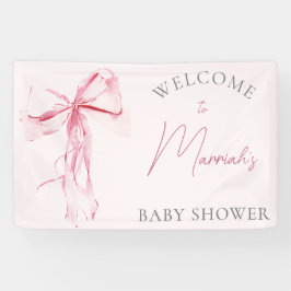 Elegante Pink Bow Girl Baby Dusche Banner