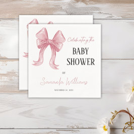 Elegante Pink Bow Girl Baby Dusche Serviette