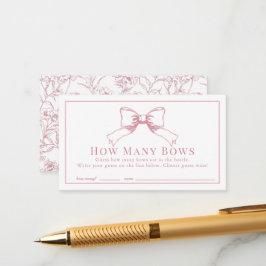 Elegante Pink Bow Girl Babydusche Wie viele Bows Begleitkarte