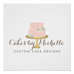 Elegante Pink Cake Bäckerei Poster