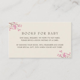 Elegante Pink Cherry Blossom Bücher für Baby Begleitkarte