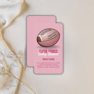 Elegante Pink Football Baby Dusche Begleitkarte