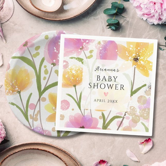 Elegante Pink-Girl-Babydusche Serviette (Von Creator hochgeladen)