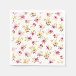 Elegante Pink Gold Aquarell Blütendusche Serviette