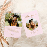 Elegante Pink & Gold Foto Graduation Party