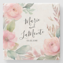 Elegante Pink Pastel Watercolor Blumenhochzeit