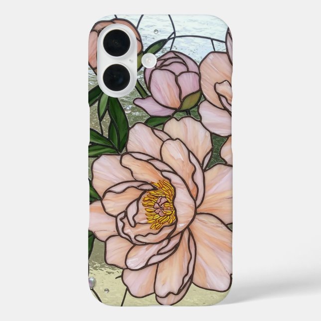 Elegante Pink Peonies verklebte Glass Illusion Case-Mate iPhone Hülle (Rückseite)