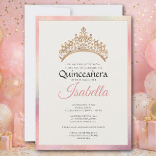 Elegante Pink Quinceanera 15. Geburtstag Einladung