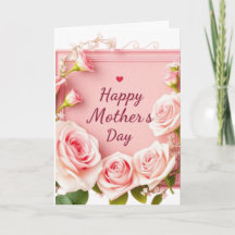 Elegante Pink-Rosen-Grußkarte zum Muttertag