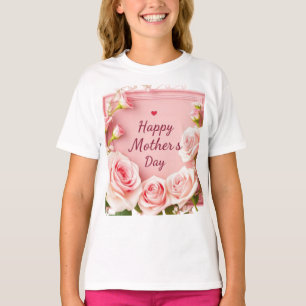 Elegante Pink-Rosen-Grußkarte zum Muttertag T-Shirt