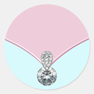 Elegante Pink Teal Blau Diamant Aufkleber