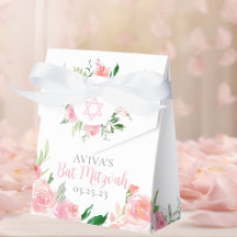 Elegante Pink-Wasserfarben-Blumen-Bat-Mitzwa-Party