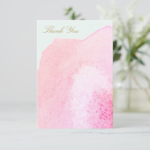 Elegante Pink Watercolor Vielen Dank Dankeskarte