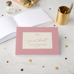 Elegante Pinkfarbene Sterne Gästebuch